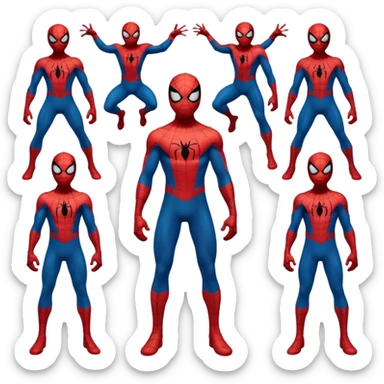 Spiderman full body doodle all reactions sticker