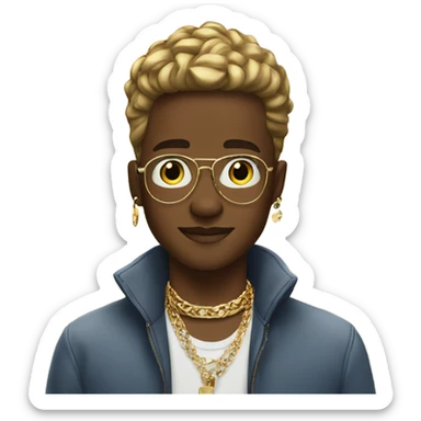 stylish boy with jewelry outdoors sticker