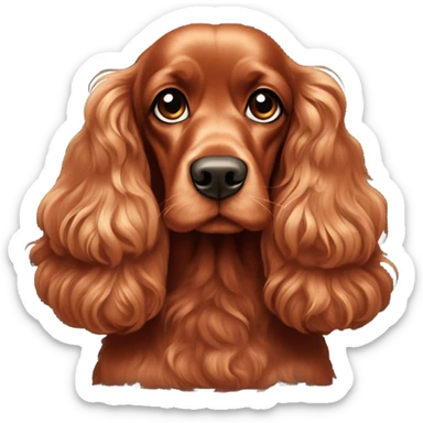 Red Cocker dog  sticker