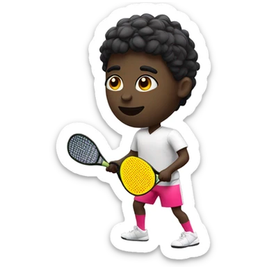 Padel player with black tees sticker