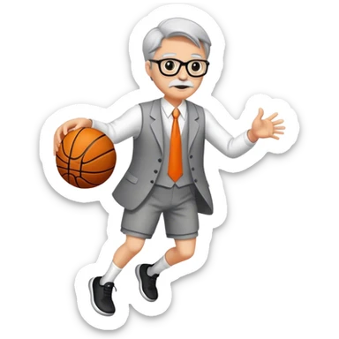 Dressed as a professor playing basketball sticker