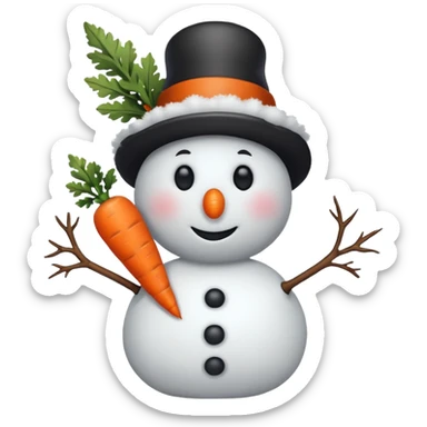 no outfit snowman  sticker