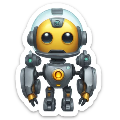 Vault bot as a cute assistant bubble bot  sticker
