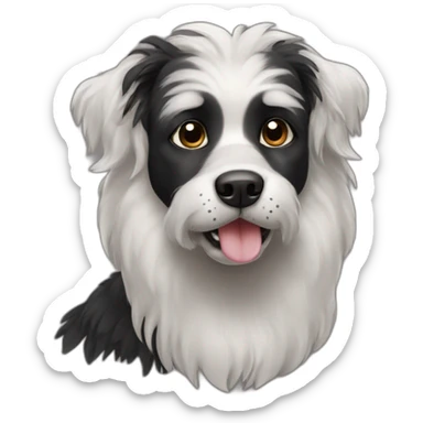 black griffon dog with really not much white hairs only under mouth and on eyebrows sticker