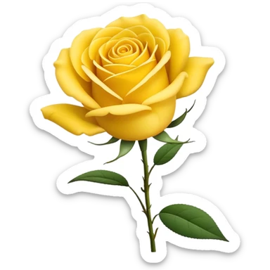 single Sunshine Yellow Tea Rose, straight stem sticker