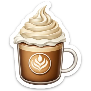 Cozy beige Coffee with whipped cream  sticker