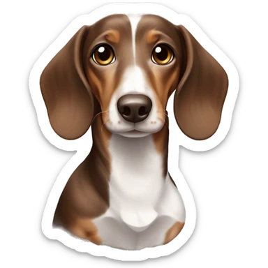 Brown and white Dapple Dachshund  sticker