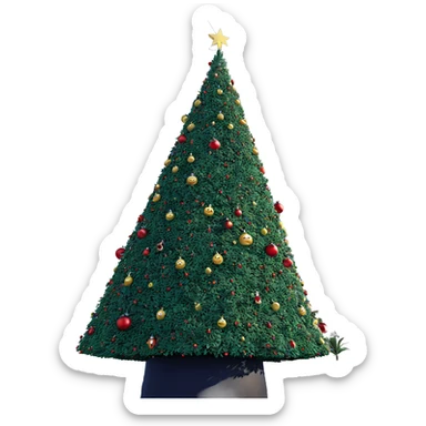 christmas tree under blue sky sticker