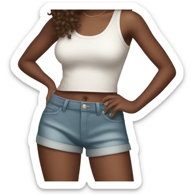 girl with a crop top and shorts sticker