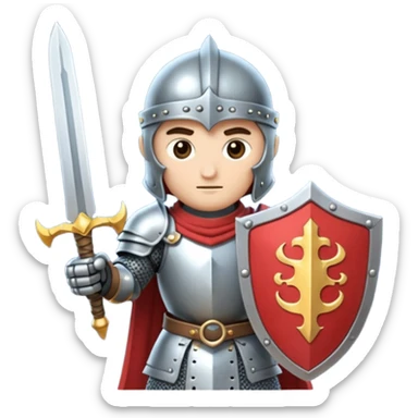 Battle mage: a knight in armor wielding both sword and magic sticker