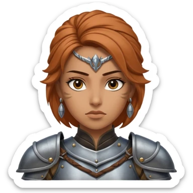 ESO female moamer warrior with lashes and earrings sticker