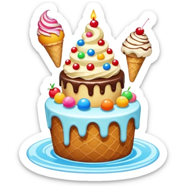 dessert flying island sticker