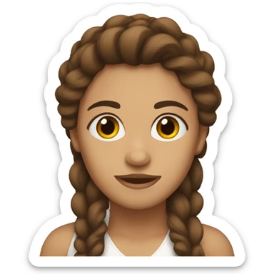 Mujer blanca pelo marrón ojos a ojos marrones y aesthetic sticker