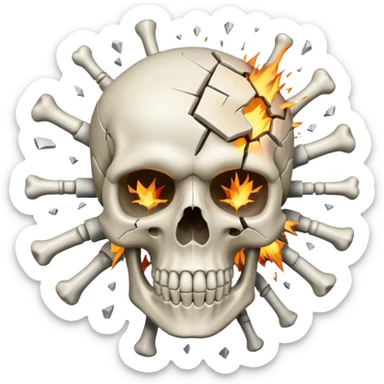 Exploding skull sticker