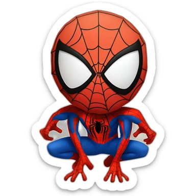Spiderman qui tisse une toile d'araignée sticker
