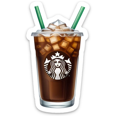 Starbuck ice coffee with ice cubes sticker