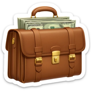 money filled briefcase sticker