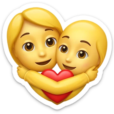 make an emoji hugging a heart sticker