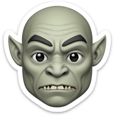 Semi-orco dnd estilo blanco y negro dibujo sticker