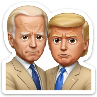 Joe Biden and trump fighting  sticker