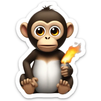 Monkey puffin a heater sticker