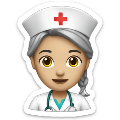 white female nurse sticker