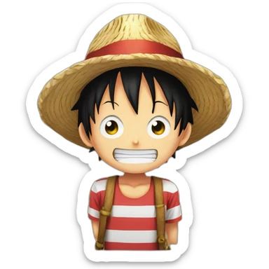 Luffy warning a strawhat sticker
