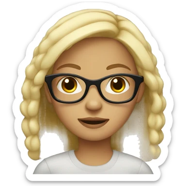 Blond girl With black glasses sticker
