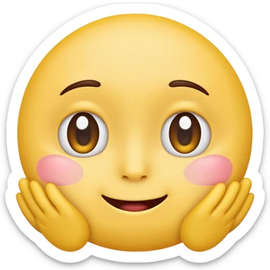 blushing face with nails and feets behind taka original emoji nie morda człowieka tylko ta buźka żółta ☺️ sticker