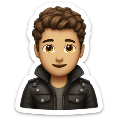 cute guy wearing leather sticker