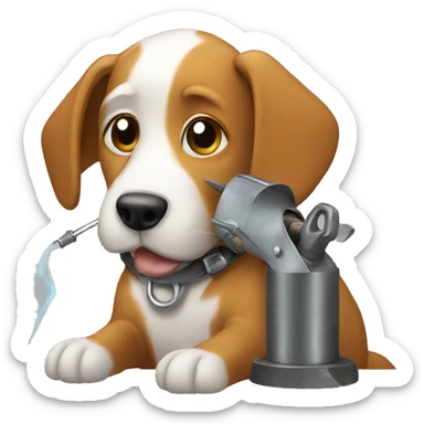 Dog welding  sticker