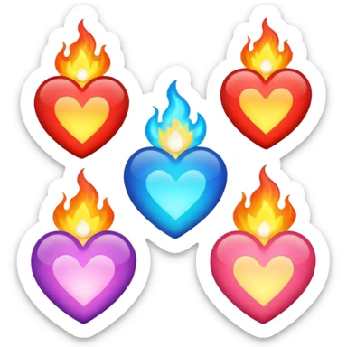 Make flaming hearts in all colours but heart would be separate nature sticker