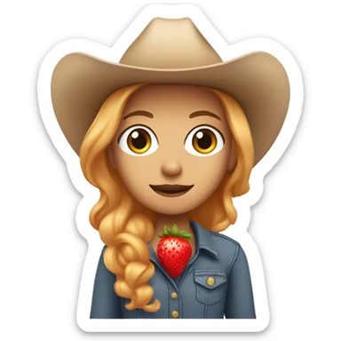 pink cowgirl with strawberry blonde hair sticker