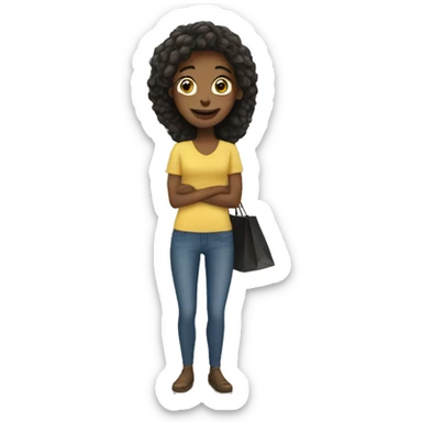 White person shopping sticker