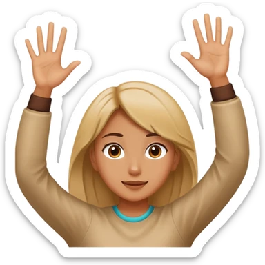 A girl that putting her hands up  sticker