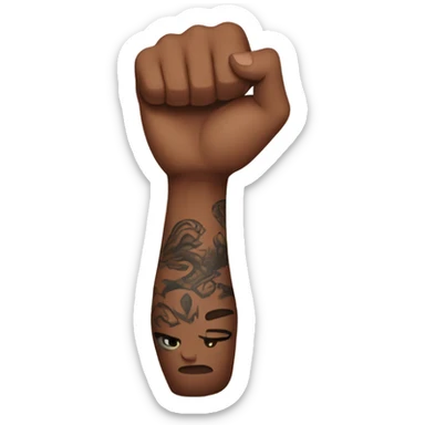 Brown arm with tattoos flexing sticker