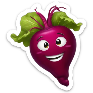 cute smiling beetroot face sticker