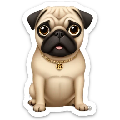 Pug wearing Gucci ￼ sticker