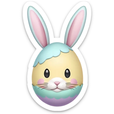 easter egg with bunny ears sticker