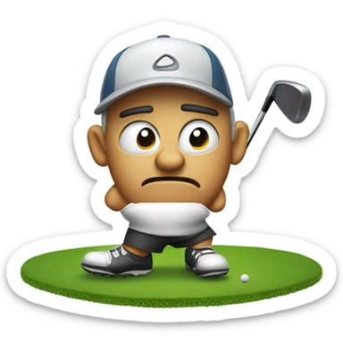 Emoji golfer snapping club over his knee sticker