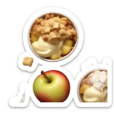 Apple crumble and custard  sticker