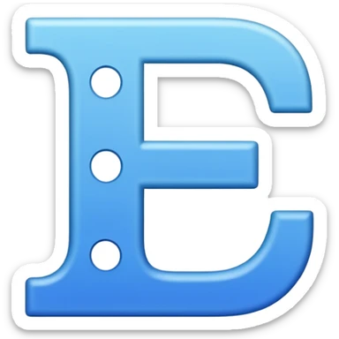 The letter D and Combine the letter i. Combine it like this: The line of the letter i will be the straight line of the letter D on the left, so it will be joint, and there will be a dot on this line, at which point you will complete the letter i. sticker