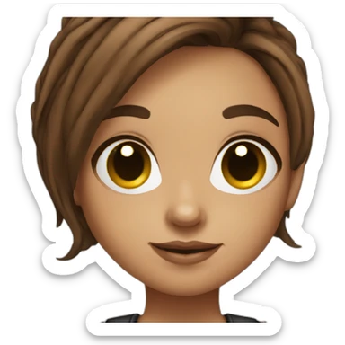 cute tattoo artist girl brown hair sticker