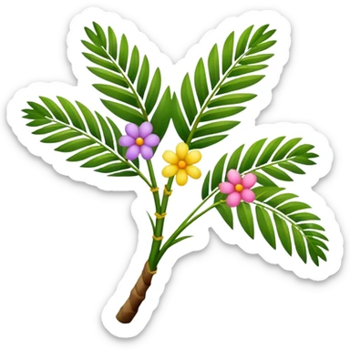 Easter palm branch decorated with flowers sticker