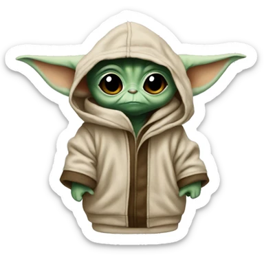 Baby yoda with a dodger hoodie sticker