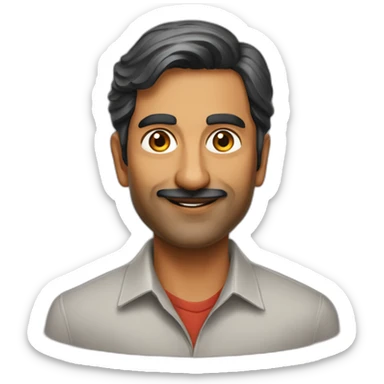 a 45 year old handsome indian startup founder sticker