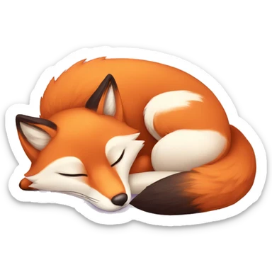 fox sleeping sticker