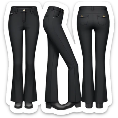 Bootcut black banding pants sticker