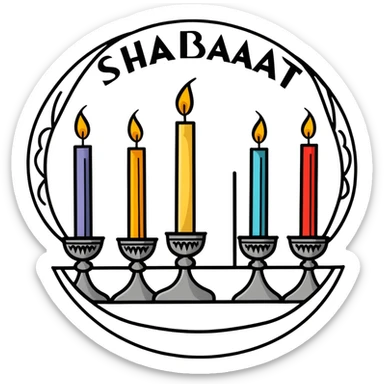 Shabbat shalom sticker depicting rest peace joy and happiness sticker