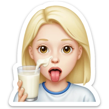 tongue sticking out milk sticker